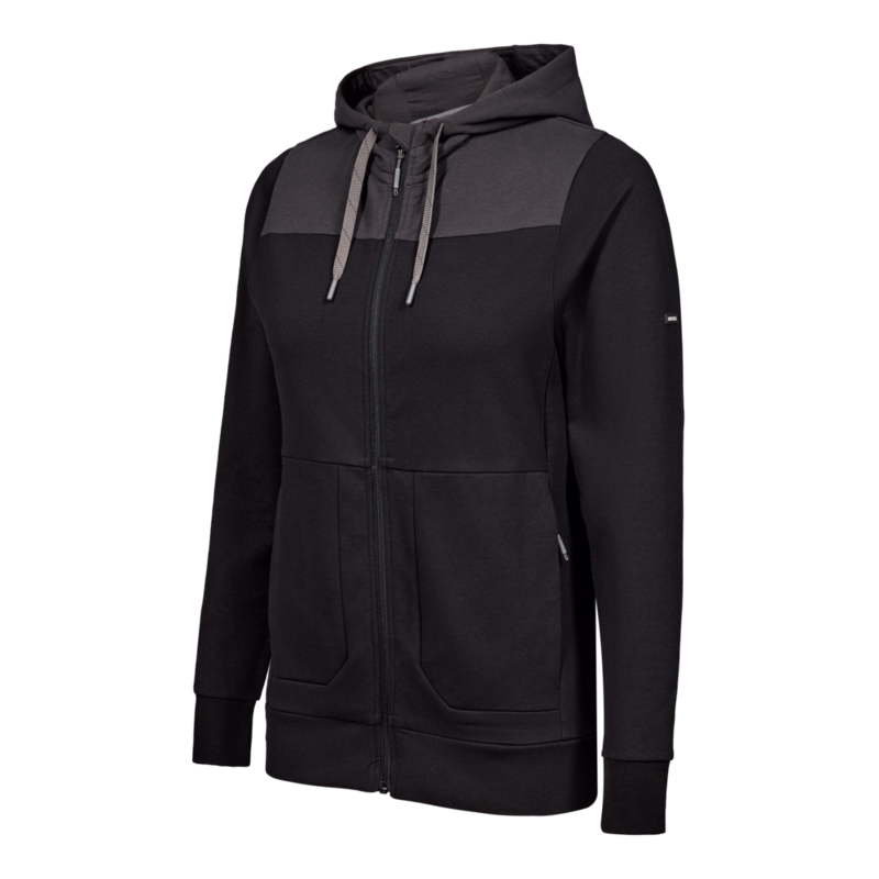 Sweat Cardigan Dame 8334 Sort/antrazitgrå, str. L