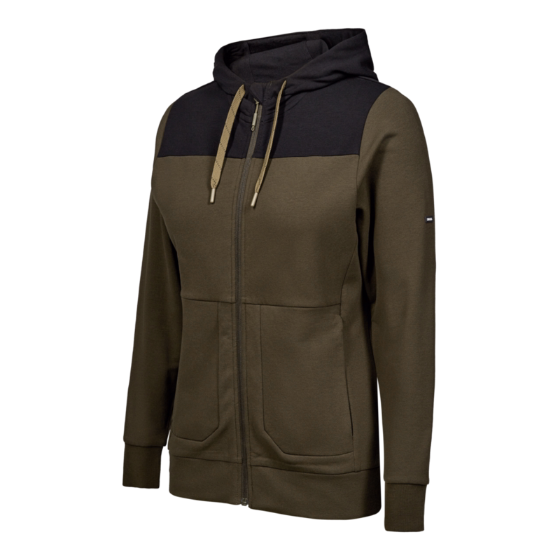 Sweat Cardigan Dame 8334 Forest green/sort, str. S