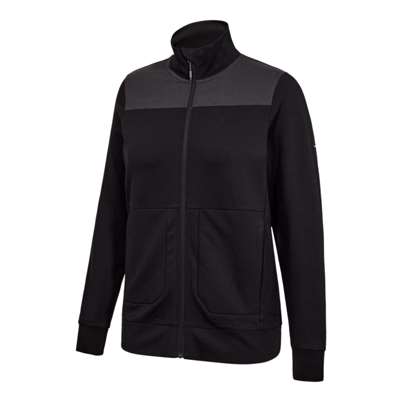 Sweat Cardigan Dame 8335 Sort/antrazitgrå, str. 3XL