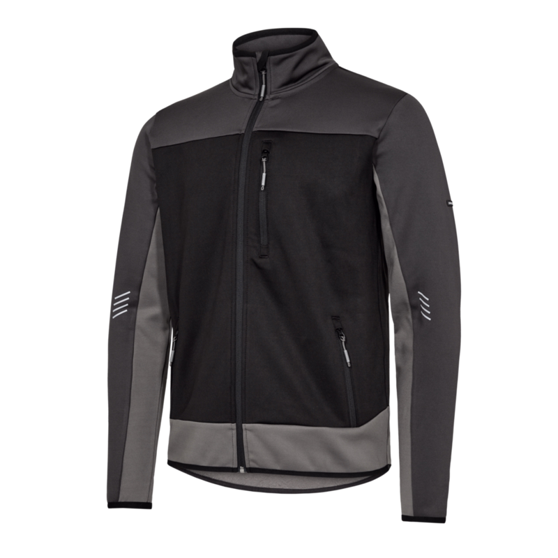 Trøje midlayer m/lyn 8327 Sort/antrazitgrå, str. L