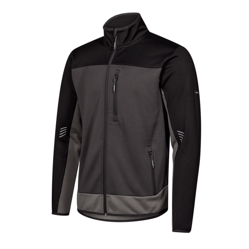 Trøje midlayer m/lyn 8327 Antrazitgrå/sort, str. 5XL