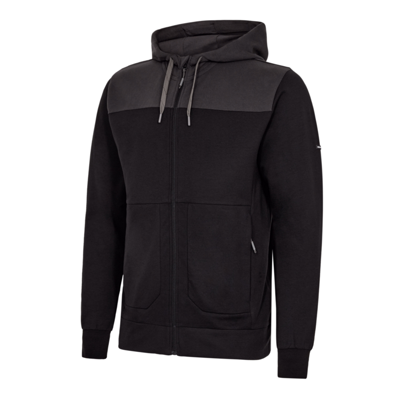 Sweat Cardigan m/hætte 8329 Sort/antrazitgrå, str. 4XL