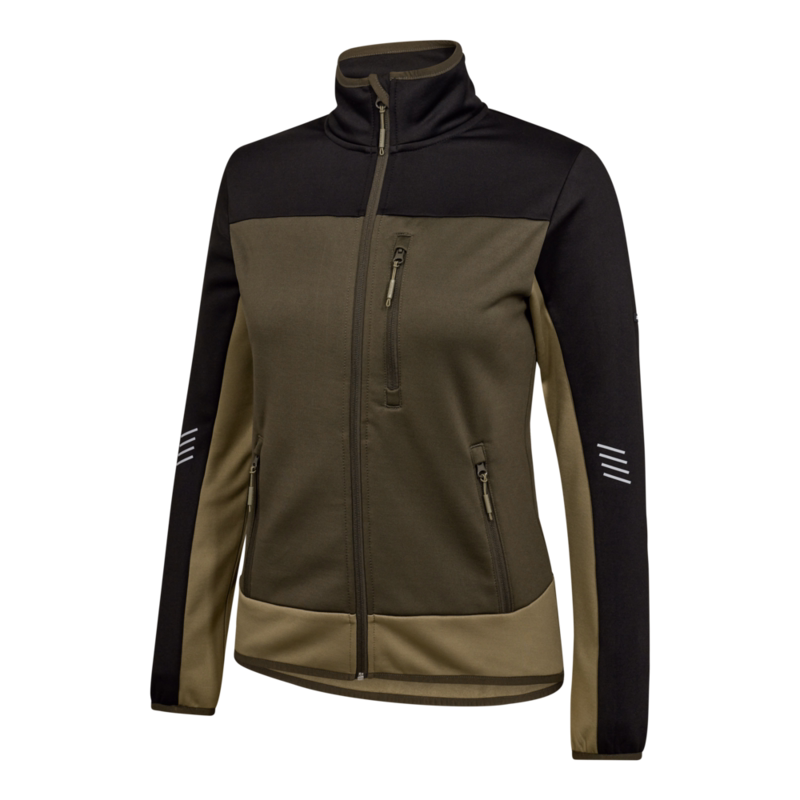 Trøje Midlayer m/lyn Dame 8336 Forest green/sort, str. 3XL