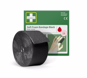 Cederroth - Soft foam bandage 51011021 Black 6cm x 4,5 m