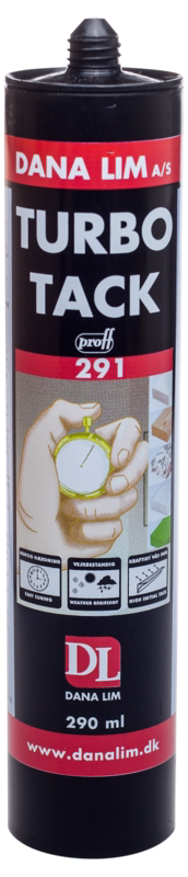 Montagelim Turbo Tack 291 Hvid 290 ml