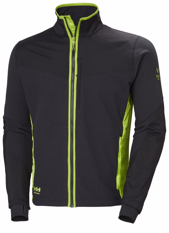 Fleecejakke Magni 72170 Black/dark lime, str. S
