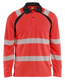 Blåkläder - Poloshirt L/Æ 3598 Hi-vis rød/Sort