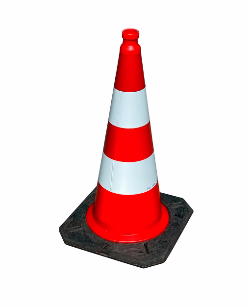 Trafikkegle m/tung fod 75 cm m/refleks