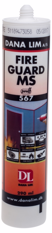 Brandfuge MS Fire Guard MS567 hvid 290 ml