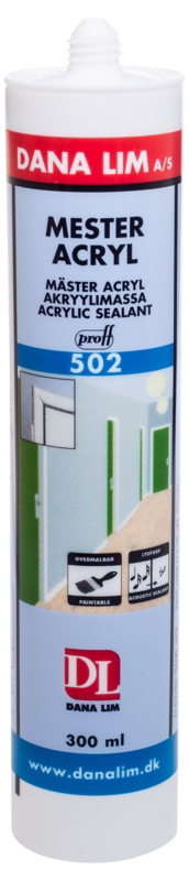 Acrylfugemasse Mester 502 hvid, 300 ml