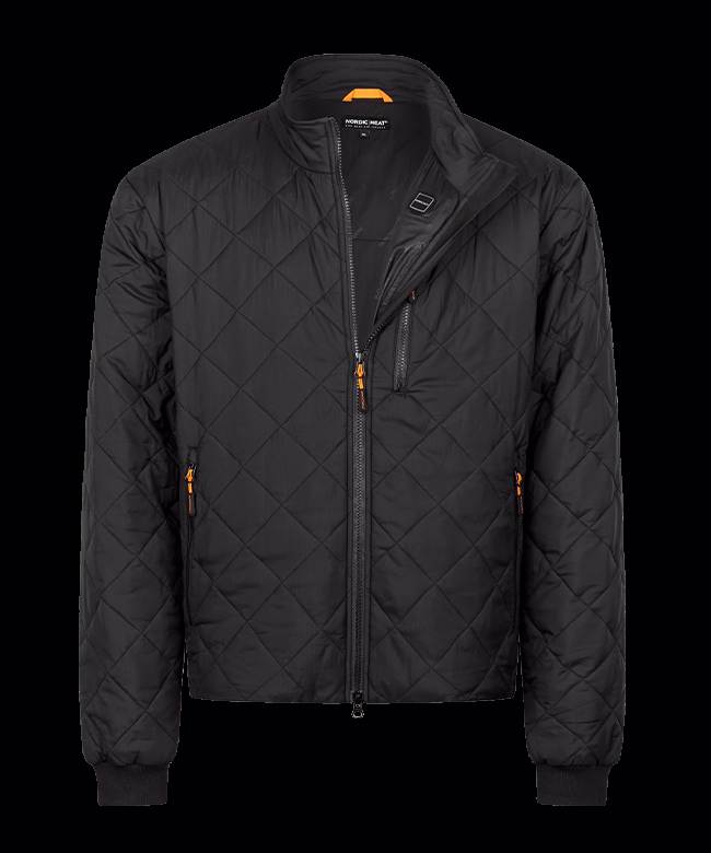 Termojakke m/varme 2302 Sort, str. S