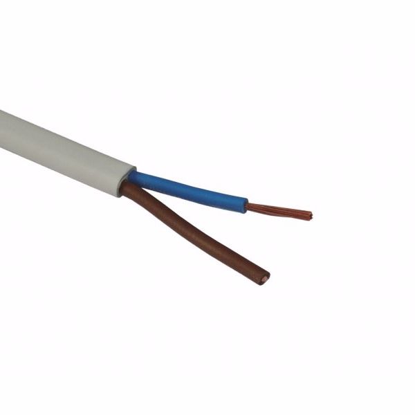 Ledning flad hvid 2x0,75mm², 5 m