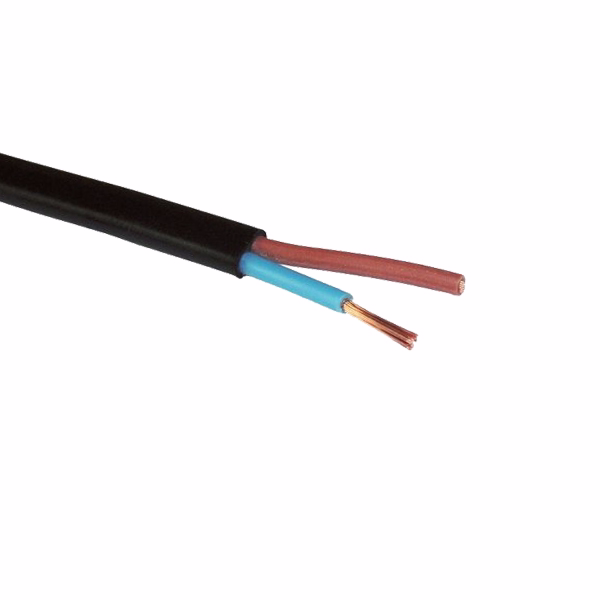 Ledning flad sort 2x0,75mm², 100 m