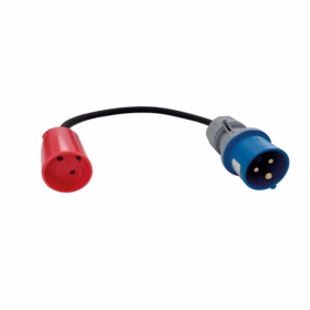 Gripo - Adapterkabel fra CEE 230V/16A han til DK 230V/10A hun, 0,33m