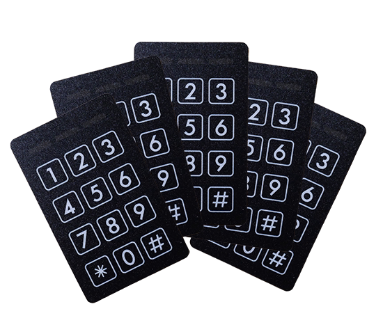 Labels sort t/Mykey model, pk á 5 stk