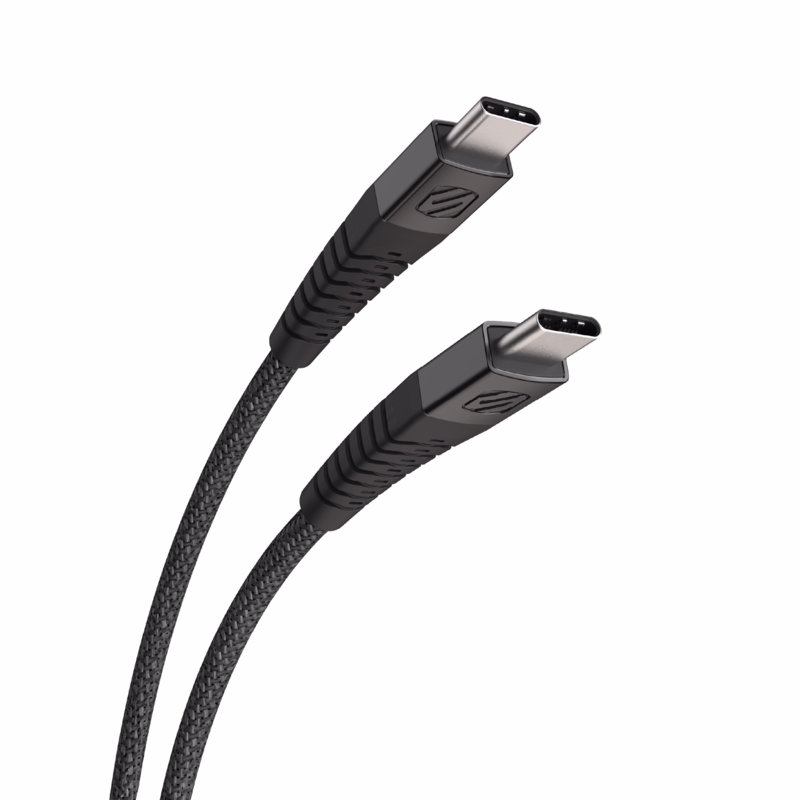 Ladekabel Strikeline Braided USB-C til USB-C, sort 120 cm