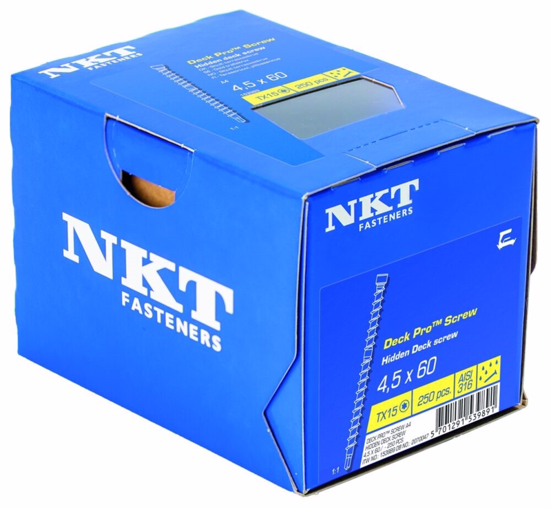 Terrasseskrue A4 4,5x60mm TX 15 á 1400 stk
