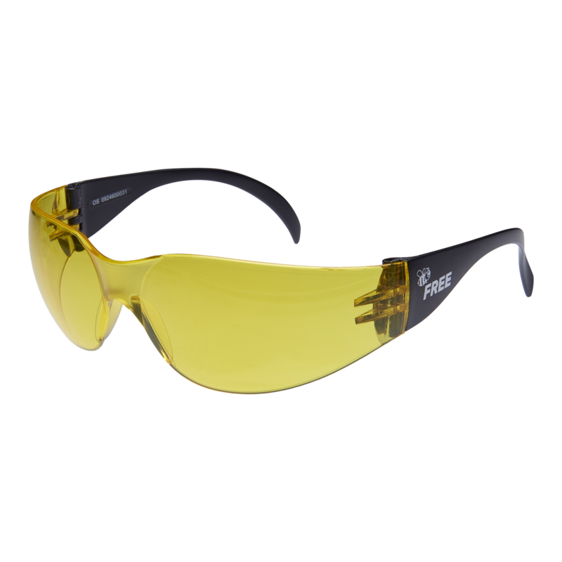 Sikkerhedsbrille BeeFree Sort stel. Gul