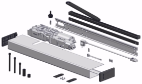 Assa Abloy - Dørautomatik SW300-S-ECO-træk Sort/grå m/glideskinne kompl.