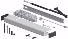 Assa Abloy - Dørautomatik SW300-S-ECO-skub Sort/grå m/normal arm kompl.