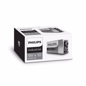 Philips - Batteri Industrial alkaline 9V LR03, pk á 10 stk