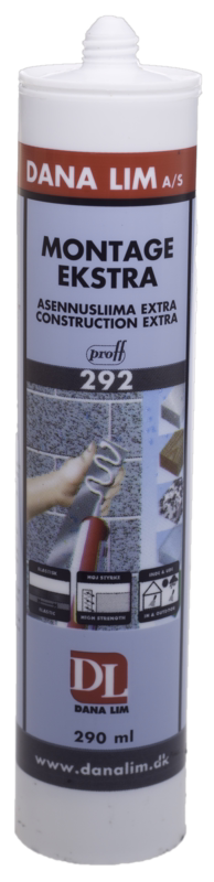 Montagelim Ekstra 292 hvid, 290 ml