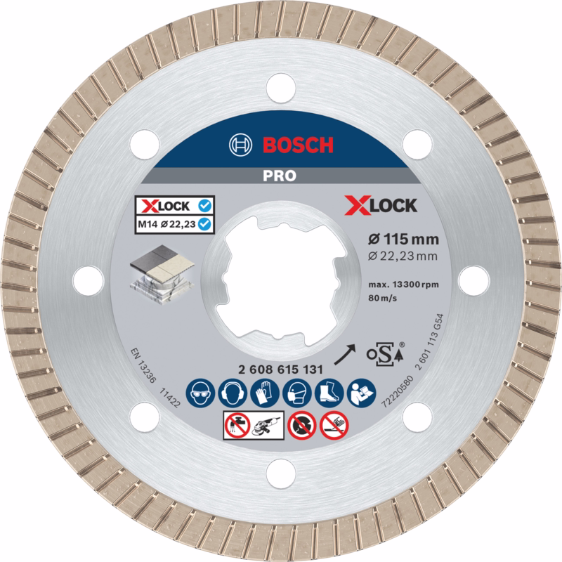 Diamantklinge X-LOCK fliser 115x22,2mm - best*** lukket