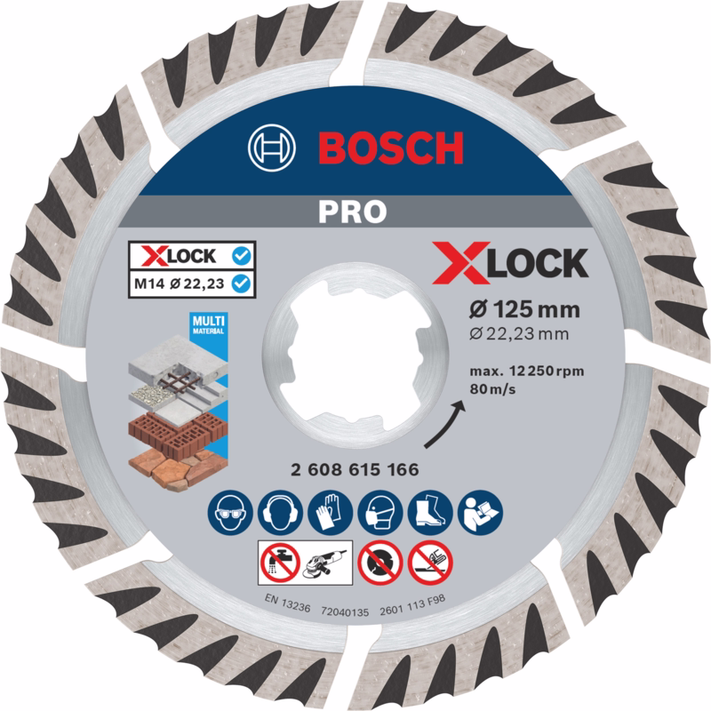 Diamantklinge X-LOCK universal 125X22,23mm - standard åben