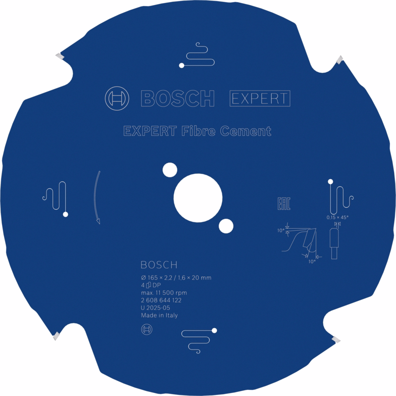 Rundsavklinge Ø165x2,2x20mm Z4 PCD t/fibercement