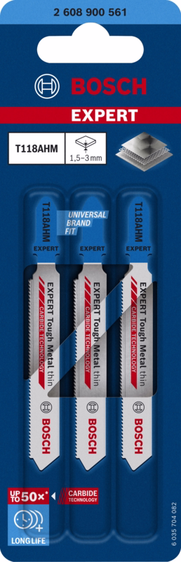 Stiksavklinge T118AHM t/rustfri, 3 stk