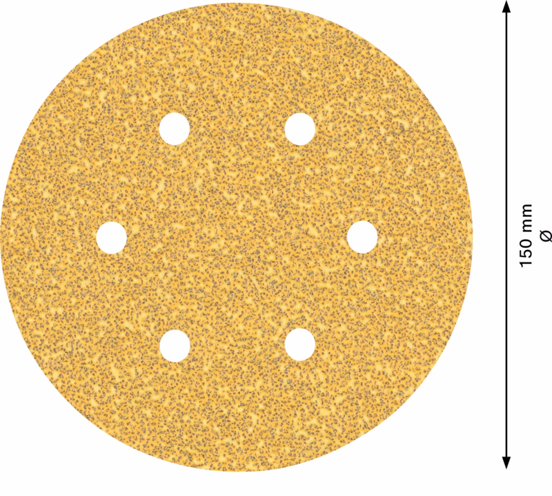 Sliberondel ø150mm 6h K240, 5 stk