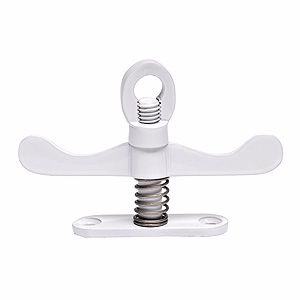 Vrider hvid m/fjeder, dobbelt fast, rund fod