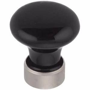 Møbelknop sort porc/forn mat Ø25x27mm, 125