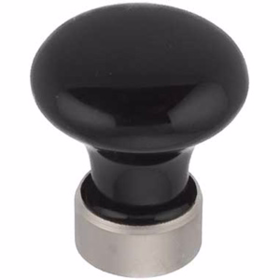  - Møbelknop sort porc/forn mat Ø25x27mm, 125