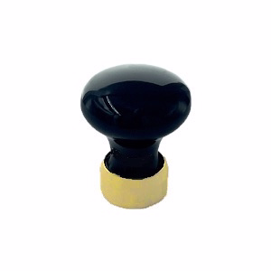 Møbelknop sort porc/mess lak Ø25x27mm, 125