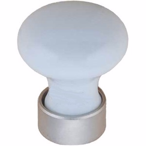 Møbelknop hvid porc/forn mat Ø35x35mm, 135