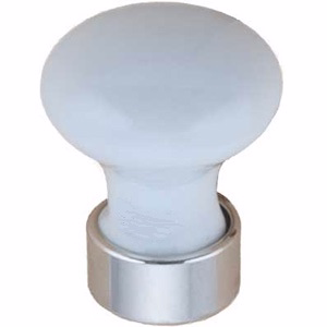 Møbelknop hvid porc/fork Ø25x27mm, 125