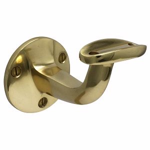 Gelænderholder messing Ø53mm flange f/træskruer