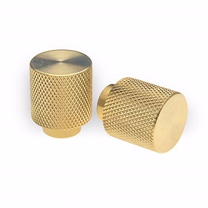 Møbelknop mess mat Ø20x25mm Rouletteret