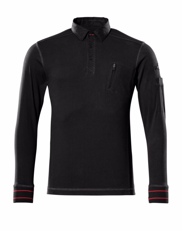 Polosweatshirt 50352 sort, str. S