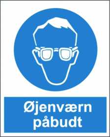 Ox-on - Skilt "Øjenværn påbudt" A4 plast