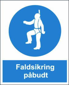 Ox-on - Skilt "Faldsikring påbudt" A4 plast