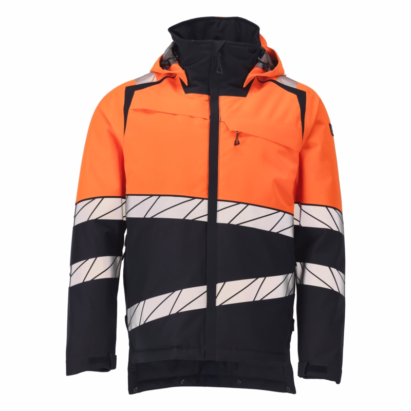 Vinterjakke 25035 Mørk marine/Hi-vis orange, str. XL