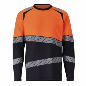 Mascot - T-shirt L/Æ 25081 Mørk marine/Hi-vis orange