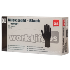 OS - Engangshandske Nitril Nilex Light Sort, á 100 stk