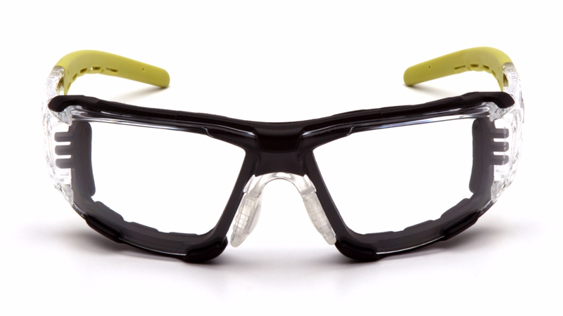 Sikkerhedsbrille Fyxate Foam Grå/lime, Klar linse