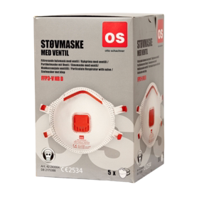 OS - Støvmaske m/ventil FFP3 á 5 stk
