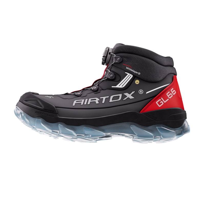 Sikkerhedsstøvlet GL66 Sort/rød Str. 48