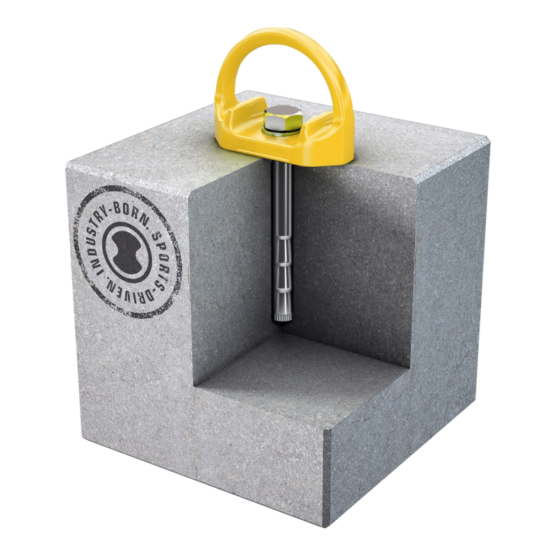 Forankringsbeslag AP-058 D-bolt gul