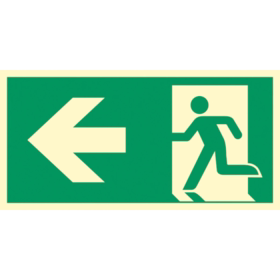 OS - Skilt Flugtvej - pil til venstre